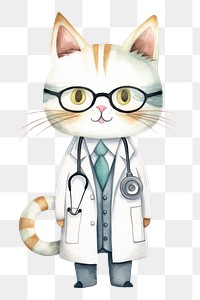 PNG Doctor veterinarian cartoon white background. AI generated Image by rawpixel.