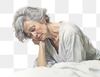 PNG Sad mature woman portrait drawing adult. 