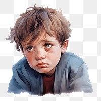 PNG Sad kid portrait baby disappointment. AI generated Image by rawpixel.