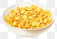 PNG Cornflakes cereal bowl food white background. AI generated Image by rawpixel.