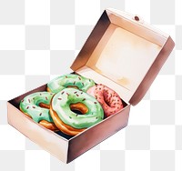 PNG Donut box green food. 