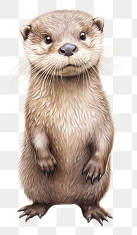 PNG Otter wildlife drawing animal. AI generated Image by rawpixel.