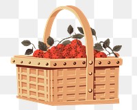 PNG Berry basket food picnic basket. AI generated Image by rawpixel.