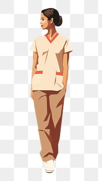 PNG Nurse standing clothing drawing. AI generated Image by rawpixel.