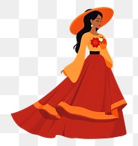 PNG Woman wearing Mexican cartoon dancing adult. AI generated Image by rawpixel.