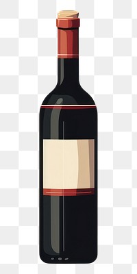 PNG Red wine bottle drink beverage refreshment. 