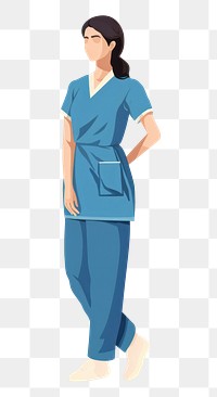 PNG Adult nurse woman blue. 