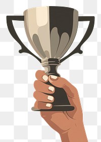 PNG Holding grey trophy hand achievement technology. AI generated Image by rawpixel.