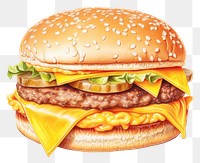 PNG Food cheese white background hamburger. 