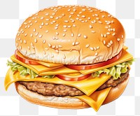 PNG Food cheese white background hamburger. 