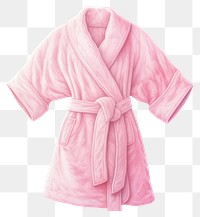 PNG Bathrobe pink white background outerwear. 