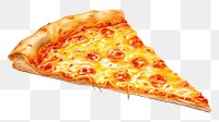 PNG Pizza has stretched cheese food white background pepperoni. 