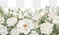 PNG White roses garden backgrounds pattern flower. 