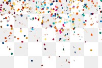 PNG falling colorful confetti effect, transparent background 