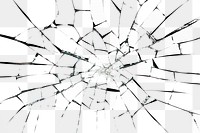 PNG cracked glass effect, transparent background 