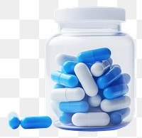 PNG Capsule blue pill white background medication. AI generated Image by rawpixel.
