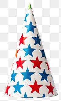 PNG Colorful star pattern party hat celebration patriotism decoration. 