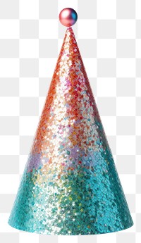 PNG Colorful sparkling party hat celebration anniversary decoration. 