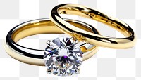 PNG Diamond rings gemstone jewelry gold. AI generated Image by rawpixel.