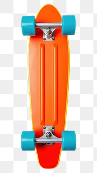 PNG 1970s colorful style skateboard longboard yellow motion. 