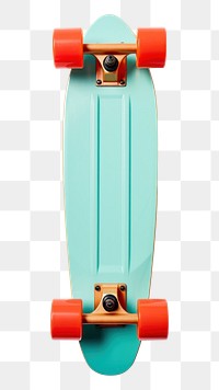 PNG 1970s colorful style skateboard longboard turquoise balance. 