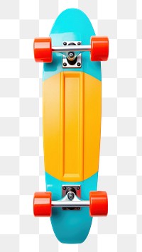 PNG 1970s colorful style skateboard technology longboard turquoise. 