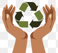 PNG Hand holding recycle logo technology recycling circle. 