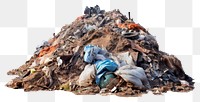 PNG Garbage dump white background unhygienic pollution. AI generated Image by rawpixel.