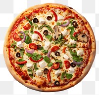 PNG Vegetarian pizza food white background mozzarella