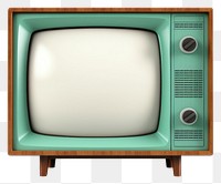 PNG Vintage television screen white background electronics. 