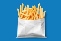 French fries bag png mockup, transparent design