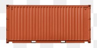 PNG orange shipping container, design element, transparent background