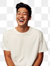 PNG T-shirt laughing white happy. 