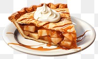 PNG Apple pie dessert cream plate. 