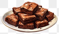 PNG Brownies chocolate dessert plate. 