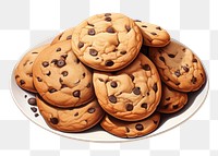 PNG Chocolate chip cookies dessert food confectionery. 