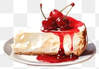 PNG Cheesecake dessert cream fruit. AI generated Image by rawpixel.