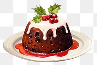 PNG Christmas pudding dessert berry fruit. 