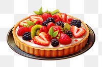 PNG Fruit tart strawberry dessert cream. 