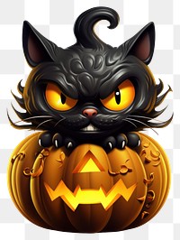 PNG Halloween pumpkin black anthropomorphic. AI generated Image by rawpixel.