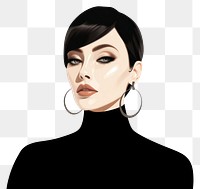 PNG Woman fashion earring portrait jewelry. AI generated Image by rawpixel.