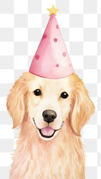 PNG Pink birthday hat cartoon mammal animal. 