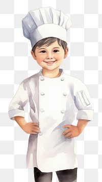 PNG Little boy chef smiling child hat. 