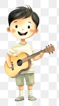 PNG Little boy singer musician smiling cartoon. AI generated Image by rawpixel.