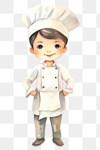 PNG Smiling cartoon chef white background. AI generated Image by rawpixel.