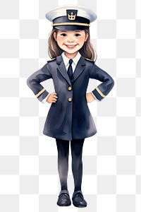 PNG Little girl pilot costume smiling cartoon. AI generated Image by rawpixel.