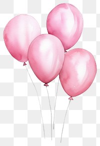 PNG Pink balloons cartoon white background anniversary. 