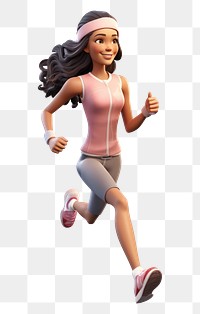 PNG Mixed female runner footwear running cartoon. AI generated Image by rawpixel.