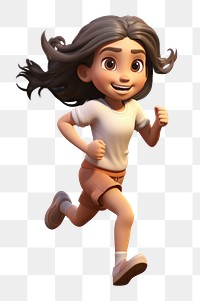 PNG Female kid running cartoon shorts  