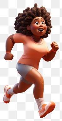 PNG Black woman running cartoon representation accessories. 